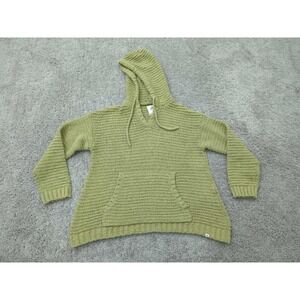 Rip Curl Sweater Womens Small Green Long Sleeve Chunky Knit Hooded Pockets